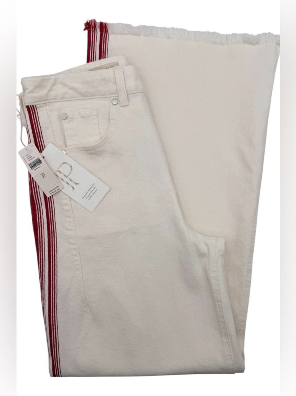 Anthropologie Pilcro Dishtowel Stripe Mid-Rise Wide-Leg Jeans NWT Size 27 - Picture 7 of 10